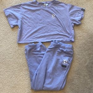 “Love Your Earth” Lilac Cropped Sweatsuit